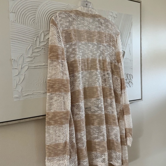 Retro Threads Women's SZ XL Tan Cream 100% Polyester Cardigan - Picture 9 of 13
